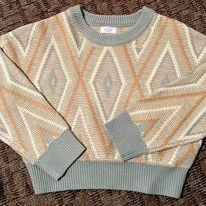Large, Cropped Geometric Sweater
